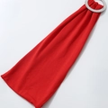 Elastic red chair sash with sparkling rhinestone buckle for wedding banquet decoration - Red