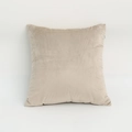 Fodera per cuscino quadrata in velluto beige con chiusura a zip invisibile laterale - Cammello Riso