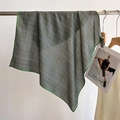 Classic green houndstooth scarf made of soft fabric hanging on a metal rack - 68*68cm / Green Black Houndstooth (FW-23-Green Edge)