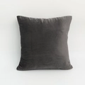 Quilted velvet square cushion cover in deep charcoal grey finish with soft texture - Charcoal Black
