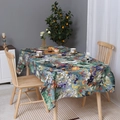 Tovaglia impermeabile con stampa floreale verde scuro in stile pittura a olio per tavoli - 131*180cm / Verde Impressionista