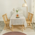 Modern minimalist rectangular tablecloth with light blue horizontal stripes for dining decor - 150cm Round / Striped Flower