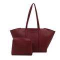 Ensemble sac cabas bordeaux minimaliste et petite pochette avec imprimé mode - Rouge