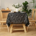 Lace cotton linen tablecloth in black featuring intricate hollow floral patterns - 140*240CM / Black Phoenix Tail Flower