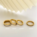 Gold plated titanium steel rings showing 6mm 4mm 3.3mm and 3mm width options - US 6 / 4mm Gold Color