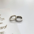 Detailed comparison of 4mm and 6mm full eternity bands with sparkling channel-set stones - US 6 / 4mm Silver