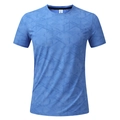 Men's sky blue quick-dry sports t-shirt with geometric patterns and breathable mesh fabric - M / Royal Blue