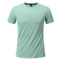 Men's mint green short sleeve quick dry sports t-shirt with breathable textured fabric - Green