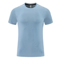 Hellblaues Herren Sport-T-Shirt schnelltrocknend mit weißen Streifen an der Schulter - M / Graublau