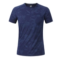 Maglietta sportiva blu scuro ad asciugatura rapida con motivo camo e girocollo - M / Blu Reale