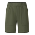 Armeegrüne schnelltrocknende Eisseide-Shorts mit elastischem Bund und Taschen für Herren - M / Armeegrün