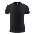 Schwarzes Herren Kompressions-T-Shirt mit weißen Schulterstreifen und atmungsaktivem Mesh - M / Schwarz
