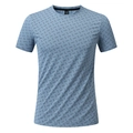 Camiseta deportiva azul claro para hombre, secado rápido con diseño negro, talla M - M / Azul claro
