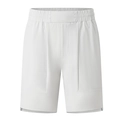 Herren Sportshorts in Weiß aus atmungsaktivem Eisseiden-Stoff mit elastischem Bund - M / Aprikosenweiß