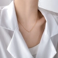 Minimalistische gouden ketting met kleine rechthoekige zirkoon hanger voor dames - Kleine Rechthoekige Zirkonia Fijne Ketting