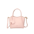 Rosafarbene Beuteltasche aus weichem Leder mit Elefantenanhänger und goldenen Details - Rosa
