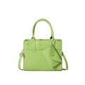 Matcha green PU leather square handbag with mini pouch and adjustable strap for women - Green
