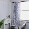 Nordic curtains with blue ocean sea life print and beige tassel trim for living room - 100x150cm / Ocean Creatures (Mermaid)