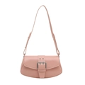 Elegante borsa sottobraccio rosa con tracolla regolabile e fibbia quadrata argento - Rosa