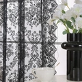 Elegant black lace curtain with rose embroidery and scalloped edges for bedroom - 140*200 / Quiet Black