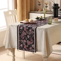Runner da tavola retrò americano con motivo paisley in tessuto poliestere impermeabile - Stile Corto / Rosso e Nero