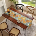Runner da tavolo impermeabile con stampe floreali vintage su tavolo da pranzo in legno - 35*150 / Oro