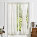 Tende da caffè in finto lino beige con lacci in pizzo per una decorazione elegante delle finestre - 64*102cm / Bianco
