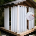 White outdoor waterproof grommet curtain with leaf texture for gazebo and patio - 130*214 / White Rhombus Waterproof