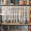 Französischer Café-Vorhang aus Spitze mit geometrischen Mustern und Fransen - 132*60cm / Gebrochenes Weiß