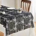 Gothic black lace Halloween table runner featuring hollow skull and floral pattern - Skull Style (Black) / 100*100cm