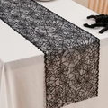Runner da tavola in pizzo nero con ragnatela per decorazione di Halloween - Runner da Tavolo Ragnatela