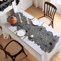 Runner da tavola di Halloween in pizzo nero con motivo a ragnatela per decorazione - 45*183cm / Stile Ragnatela Irregolare