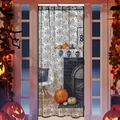 Halloween spider web lace door curtain with intricate mesh design for party decor - Small Style