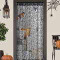 Zwart kanten Halloween gordijn met spinnenwebmotieven voor feestelijke decoratie - Spin Deurgordijn