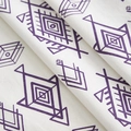 Close-up of diamond pattern cotton linen tablecloth showing soft texture and purple print - 60*60cm / Purple Rhombus Print Style