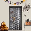 Rideau d'Halloween en dentelle noire avec motifs de crânes pour décoration de porte - 100*220cm / Crâne Noir