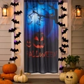 Halloween decorative door curtain with pumpkin bats and spider web festive atmosphere - 100*140cm / Halloween Night