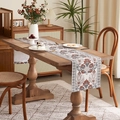 Klassischer chinesischer Tischläufer mit Vintage-Blumenmustern auf einem Holztisch - 30*45 / Fächerblume