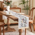 Classic floral table runner with tassels featuring vintage pastoral patterns for home decor - 30x45cm / Jellyfish Tassel Style
