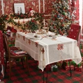 Christmas rectangular lace tablecloth with bell embroidery and festive holiday decor - 140*100cm [182g] / Large Christmas Bell