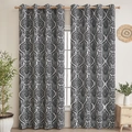 Cortinas opacas con estampado paisley blanco y negro con ojales para hogar moderno - 130*160CM / Floral Negro Europeo