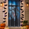 Halloween curtain with ghostly hand shadows and blood splatters for scary doorway decor - 100*140cm / Deep Blue Fear