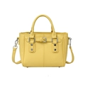 Borsa tote giallo brillante con texture in pelle martellata e tracolla regolabile - Giallo