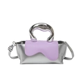 Borsa a tracolla argento con patta a onde lilla e manico in metallo fluido - Viola