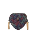 Chique hartvormige crossbodytas met geometrische print en metalen adelaarskop decor - Kleurrijk