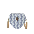 Hartvormige crossbodytas met blauwe slangenprint en bronzen adelaarskopsluiting - Blauw