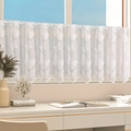White French lace café curtain with butterfly patterns and wavy scalloped edge - White Butterfly Curtain