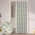 Floral print cream folding curtain in breathable linen fabric for kitchen and bathroom - 100*200 / Daisy Print Folding Door Curtain