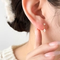 Boucles d'oreilles goutte en zircon et fleurs avec pampilles plaqué or 18 carats - Style Zircone Goutte d'eau