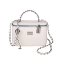 White snake pattern vanity box bag with silver metal chain and twist lock buckle - Off White